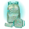 3Pcs Shiny Mint Star Matching Backpack, Lunch Bag & Stationery Pouch