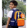 Navy Blue & Orange Fox School Backpack with Detachable Pouch