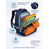 Navy Blue & Orange Fox School Backpack with Detachable Pouch