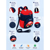 Navy & Red Car Soft Neoprene Backpack for Toddlers & Kids, 3yrs to 5yrs