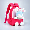 Fuschia Pink Reindeer Backpack with Removable Soft Toy for Toddlers