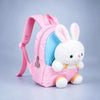 Pink & Blue Bunny Tiny Toddlers Backpack with Removable Soft Toy for nursery and Playgroup