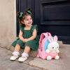 Pink & Blue Bunny Tiny Toddlers Backpack with Removable Soft Toy for nursery and Playgroup