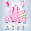 Pink & Blue Crocodile Tiny Toddlers Backpack with Removable Soft Toy for nursery and Playgroup