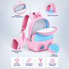 Pink & Blue Reindeer Tiny Toddlers Backpack with Removable Soft Toy for nursery and Playgroup