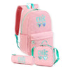 3Pcs Pink Cool Glasses Matching Backpack, Lunch Bag & Stationery Pouch