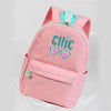 3Pcs Pink Cool Glasses Matching Backpack, Lunch Bag & Stationery Pouch