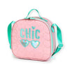 3Pcs Pink Cool Glasses Matching Backpack, Lunch Bag & Stationery Pouch