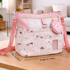 Pink Dog Print 2 Pcs Combo Set - Matching Backpack & Tote-Style Bag with Detachable Pouch