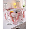 Pink Dog Print 2 Pcs Combo Set - Matching Backpack & Tote-Style Bag with Detachable Pouch