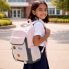 Pink & Grey Badge styled School Backpack