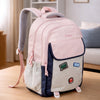 Pink & Grey Badge styled School Backpack