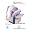 Pink & Grey Badge styled School Backpack