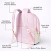 Pink & Grey Badge styled School Backpack