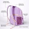 Pastel Purple & Pink Color-Block with Character Pouch School Backpack