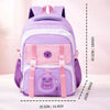 Pastel Purple & Pink Color-Block with Character Pouch School Backpack