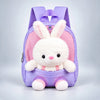 Purple & Pink Bunny Tiny Toddlers Backpack with Removable Soft Toy for nursery and Playgroup