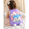 Purple & Pink Reindeer Tiny Toddlers Backpack with Removable Soft Toy for nursery and Playgroup
