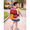 Red & Orange 3 Different Pocket Style Backpack