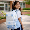 White & Blue Star Print, Ear Detailed School Backpack