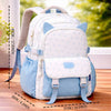 White & Blue Star Print, Ear Detailed School Backpack