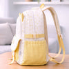 White & Pastel Yellow Star Print, Ear Detail School Backpack