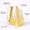 White & Pastel Yellow Star Print, Ear Detail School Backpack