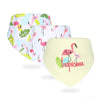 3Pcs Set Of Flamingo Print Premium Adjustable Snap Button Closure Bibs