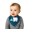 3Pcs Set Of Polar Bear Print Premium Adjustable Snap Button Closure Bibs