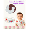 3Pcs Set , Ted Duck Print Premium Adjustable Button Closure & Wide Shoulder Size Bibs