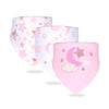 3Pcs Set Of Twinkle Star Print Premium Adjustable Snap Button Closure Bibs