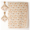 Puppy Print Muslin Cotton Blanket With 2 Matching Napkins