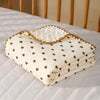 Brown Hearts 2Pcs Super Soft Breathable Pure Muslin Cotton Blanket & Pillow Set