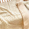 Brown Hearts 2Pcs Super Soft Breathable Pure Muslin Cotton Blanket & Pillow Set