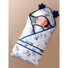Blue Baloon Muslin Cotton Wrapper With Hood
