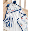 Blue Baloon Muslin Cotton Wrapper With Hood
