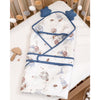 Blue Baloon Muslin Cotton Wrapper With Hood