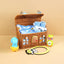 15 Pcs Blue Blessed Home Cane Basket Newborn Gift Box