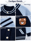 Grey & Navy Blue Puppy Winter Cardigan Sweater for Kids