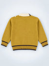 Olive Yellow V-Neck Puppy Pocket V Neck Winter Cardigan Sweater for Kids
