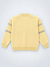 Pastel Yellow Floral Knitted Winter Cardigan Sweater for Kids