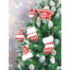 6 Pcs Red Knitted Snowflakes Themed Christmas Tree Ornaments