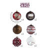 16 Pcs Maroon & Brown Woodland Owl Themed Christmas Balls Tree Hanging