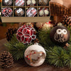 16 Pcs Maroon & Brown Woodland Owl Themed Christmas Balls Tree Hanging