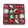 16 Pcs Red, Green, White Gift Boxes, Candy Gifts Themed Christmas Balls Tree Hanging