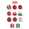 16 Pcs Red, Green, White Gift Boxes, Candy Gifts Themed Christmas Balls Tree Hanging