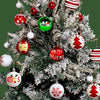 16Pcs White, Red & Green Printed Christmas Tree Ornaments