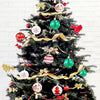 16Pcs White, Red & Green Printed Christmas Tree Ornaments