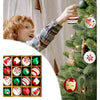 16Pcs White, Red & Green Printed Christmas Tree Ornaments