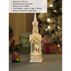 Single Tower Church With Holy Family Decor With Musical Glitter Water, Rotation & Light